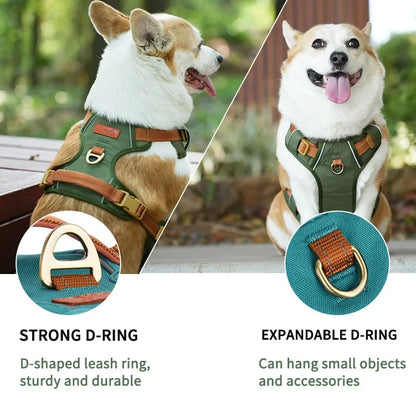 Retro pet chest strap, explosion-proof, reflective dog chest strap, anti-breaking dog leash