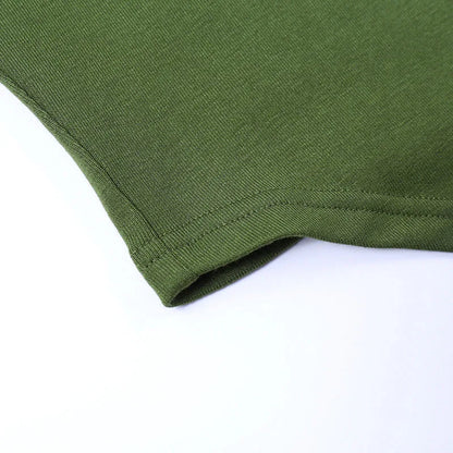Square Collar Long Sleeve Casual Women T Shirts Green Autumn Skinny Sexy Solid Basic Crop Tops Fashion Streetwear