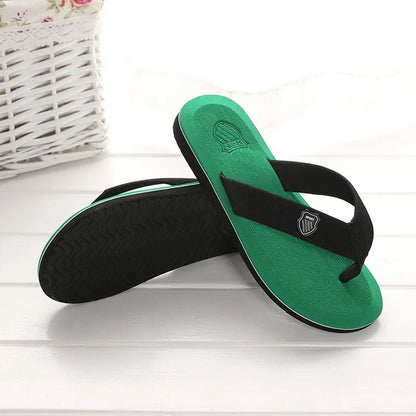 2025 Summer New Men's Flip Flops Indoor Outdoor Beach Sandals Thick Soft Sole Bathroom Slides Shoes Man Non-slip Home Slippers