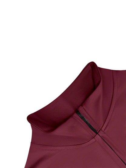 European American Women Ribbed Knit Two Piece Set, Long Sleeve Zip Top With High Waist Flare Pants, Casual Slim Daily Outfit