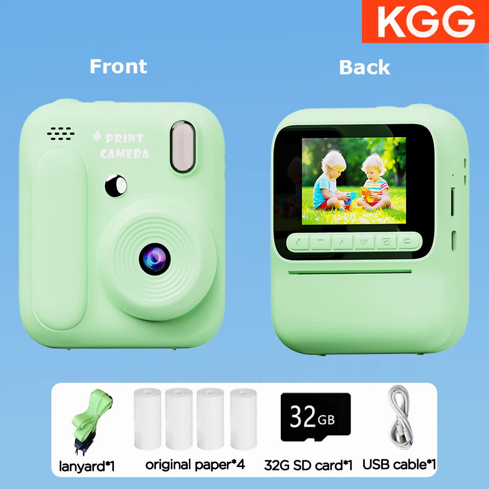 Kids Instant Camera - 32GB Digital Color Printing Camera With 1080P Video & Thermal Print