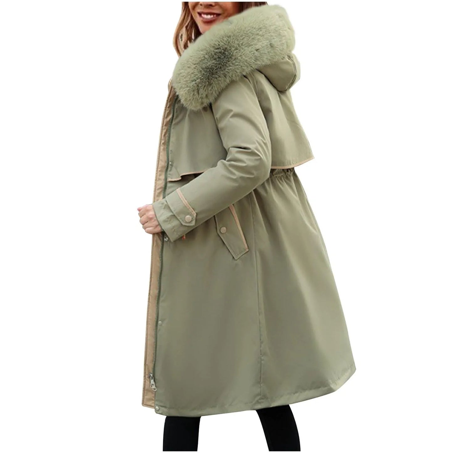 Korean Style Cotton Jacket – Women Winter Coat | Mid Length Zipper Closure Jacket