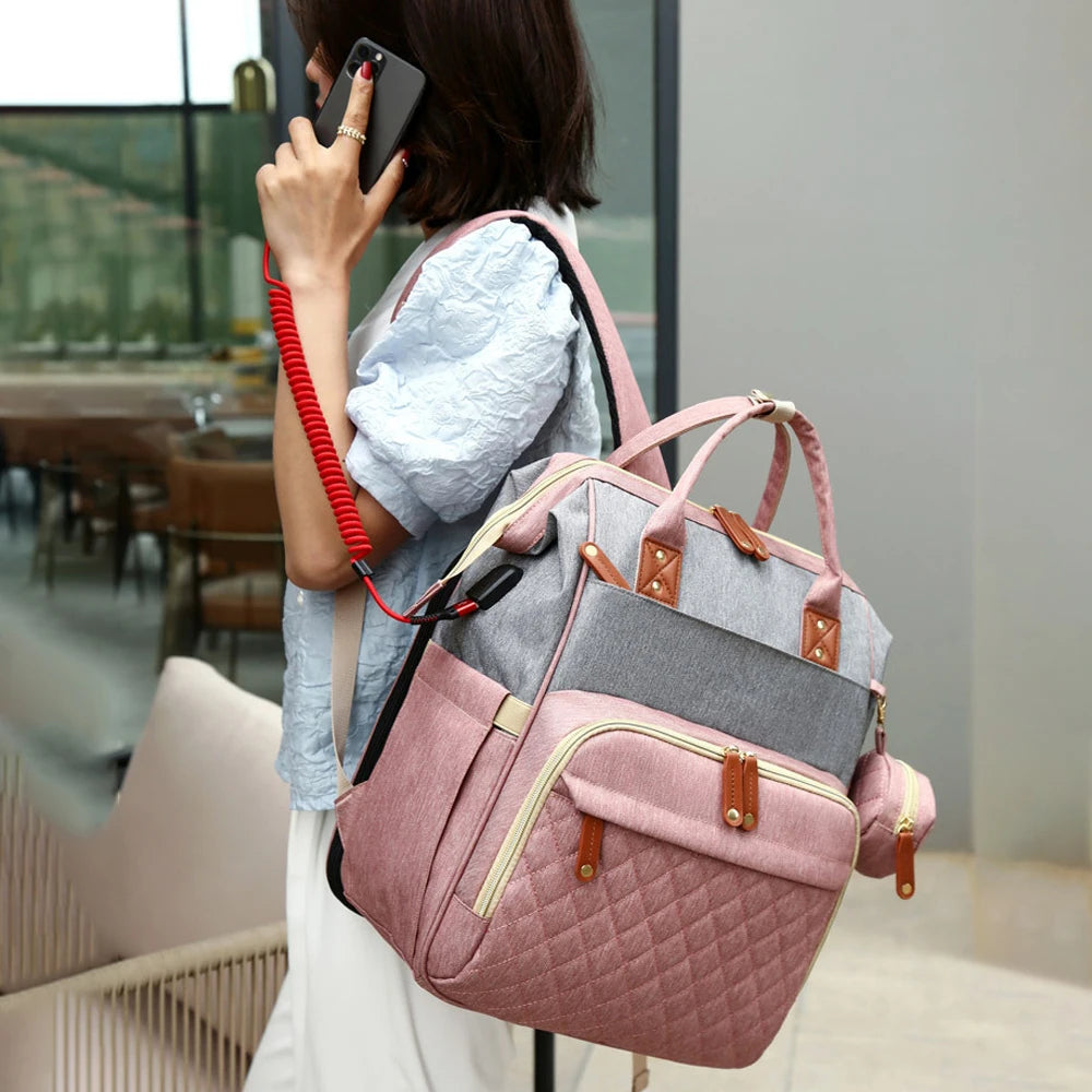 Quality Outdoor Portable Foldable baby Travelling bed backpack mommy bag fashion leisure large capacity infant carrier bag