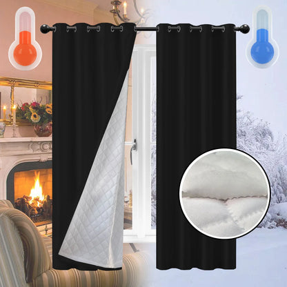 Thermal Insulation Curtains - Thickened Cotton Window Drapes for Bedroom & Living Room