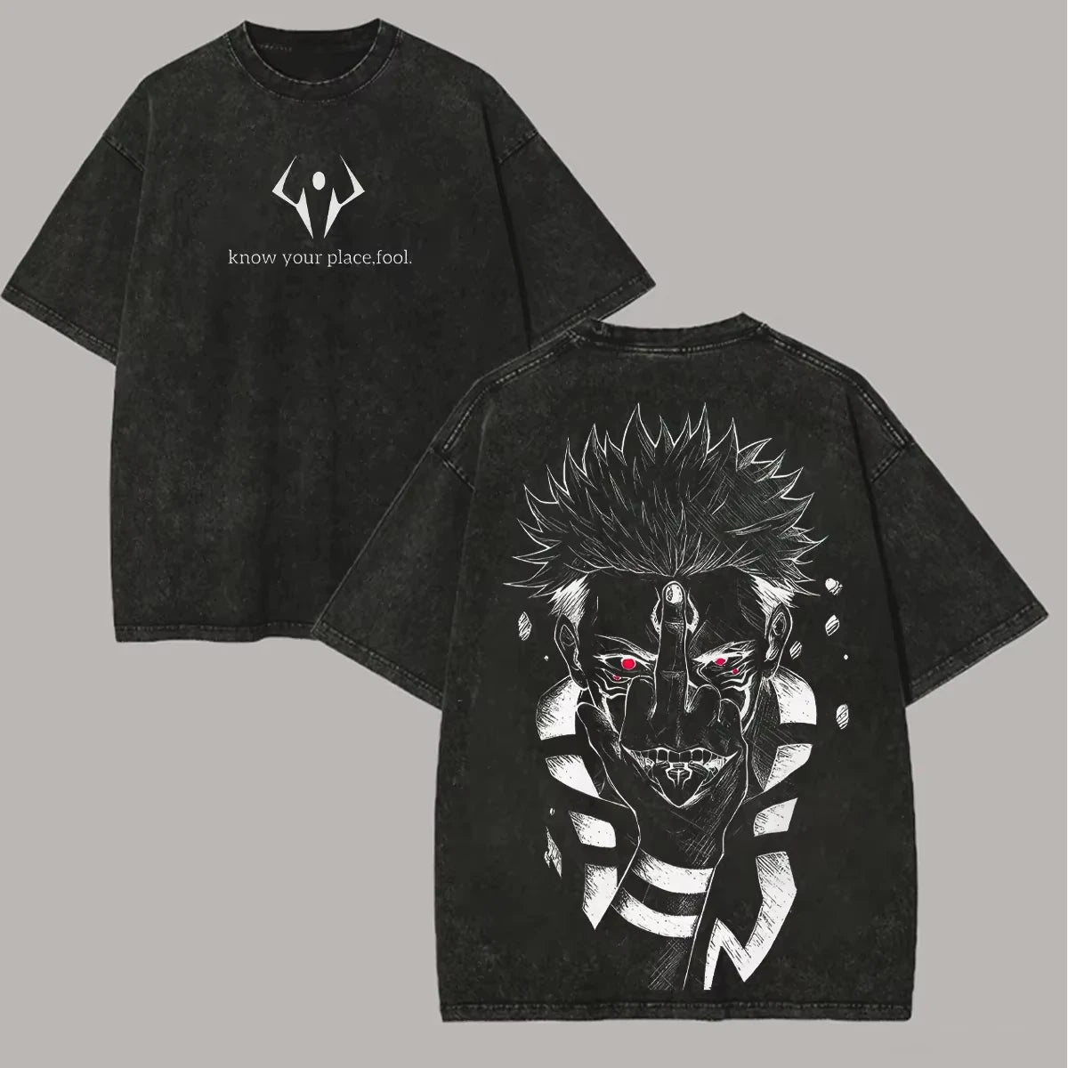 Jujutsu Kaisen T Shirt Men Women Tshirt Gojo Satoru Washed Cotton T-shirt Clothing Summer Short Sleeve Oversized Tees Streetwear