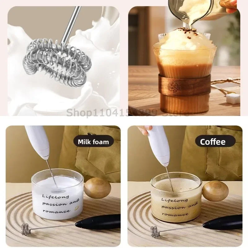 Electric Milk Frother  Handheld Mixer - Portable Coffee Blender Tool
