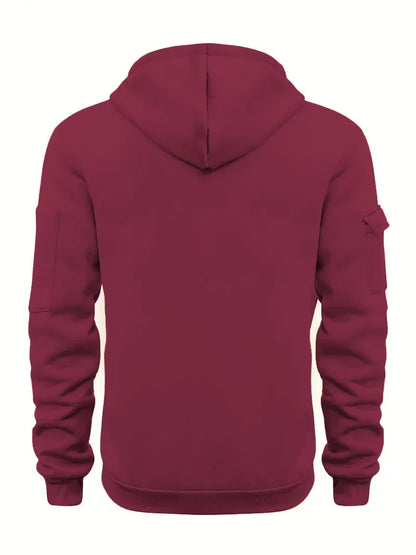 2025 New Men's Keep Warm Hoodie Streetwear Jacket Long Sleeve Sweatshirts Zipper Hooded Pullover Male Running Hooded Sweatshirt