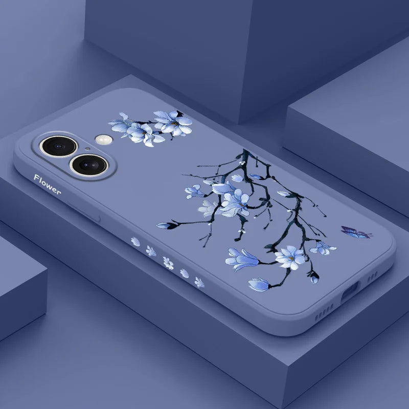 Blooming Orchid Phone Case For iPhone 17 17 Air 16 16e 15 14 13 12 11 Plus Pro Max Mini Silicone Cover