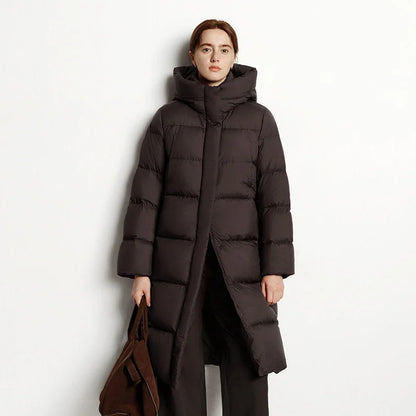 Women Down Jacket - Lightweight Waterproof Winter Coat With Self Heating Lining & Hood