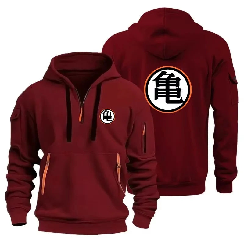 Dragon Ball Goku Cosplay Hoodie DBZ Half Zipper Casual Sweatshirt Comfortable Versatile Daily Wear Anime Fan Gear