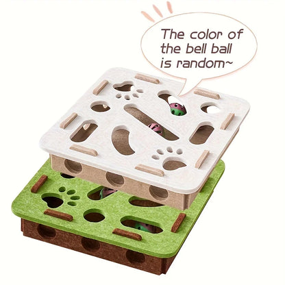 Interactive Cat Toy - Maze Tunnel  Bell for Playtime  Mental Engagement - ZOOMNSTORE