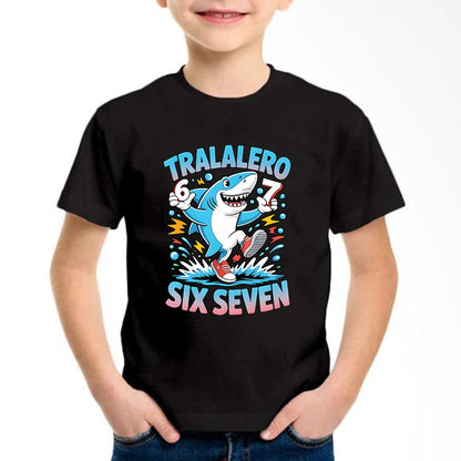 New Funny Six Seven Italian Brainrot 67 Number Graphic Print T-Shirt Boy/Girl Summer Short Sleeved Kids Comfortable Tshirt Top