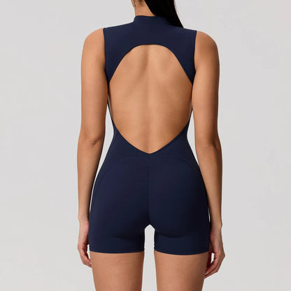 New Summer Women's Sleeveless Back Hollow Jumpsuit Female Sports Suit Fitness Yoga Clothing Peach Hipo Gym Overalls 1 Pcs