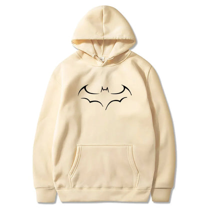 2026 New Spring and Autumn Men's Fashion Trend Personalized Bat Print Hoodie Loose Casual Top Hoodie Comfortable and Warm