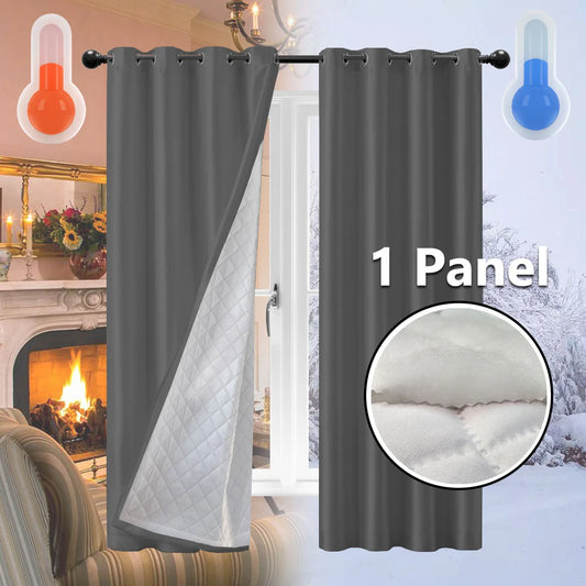 Thermal Insulation Curtains - Thickened Cotton Window Drapes for Bedroom & Living Room