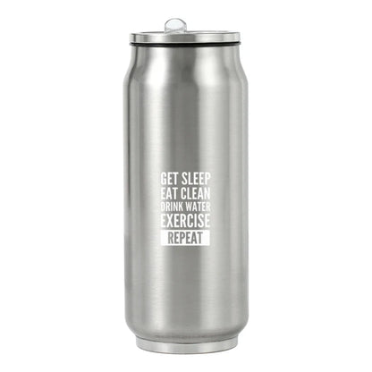 500ML 304 Stainless Steel Cola Can Thermos Custom LOGO Vacuum Cup Flask Portable Double Layers Straw Cup Water Bottle Mug