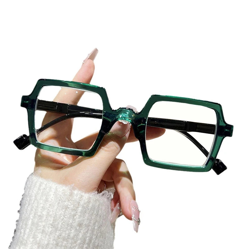 Square Reading Glasses - Fashion Unisex Eyewear With Mirror Coated Polycarbonate Lenses
