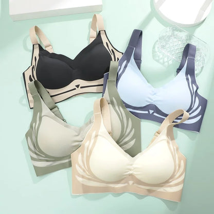 Wireless Push-Up Bra - Seamless Full Cup Plus Size Bralette With Soft Sleepwear Comfort