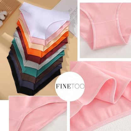 7Pcs Cotton Breathable Panties Women Comfortable Underwear Seamless Low Waist Underpants Fashion Girls Solid Color Sexy Lingerie