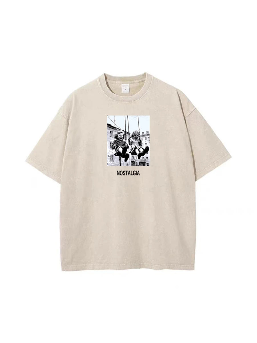 Retro Printed Cotton T-Shirt - Vintage Hip Hop Loose Tee