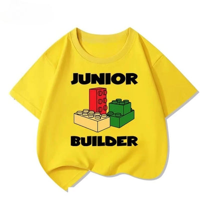 Lego educational cartoon print summer boys and girls 100% cotton short sleeved T-shirt