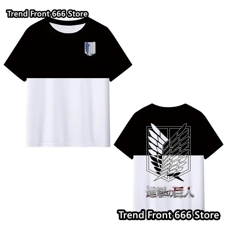 Attack on Titan Japanese classic anime Mens And Children Short Sleeve tshirts Summer Crewneck Tops Boys Girls Anime COS T-shirt