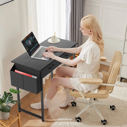 Modern Office Desk – Computer Desk with Storage Drawers, Metal Frame & Adjustable Feet