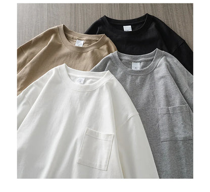 Men's Long Sleeve T Shirt - DUKEEN Heavyweight Cotton Crew Neck Casual Tee