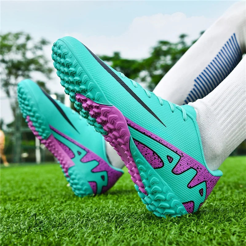 Men Soccer Shoes - Ultralight Football Boots With Long Spikes | Breathable Cleats