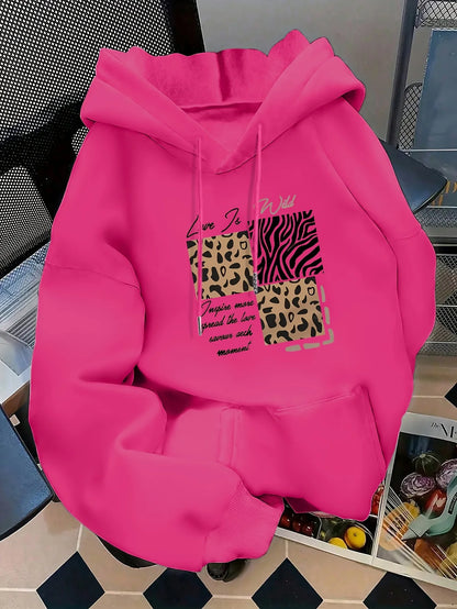 Women's Autumn and Winter Loose Casual Comfortable Letter Printed Thick Long-Sleeved Round Neck Hoodie Pullover