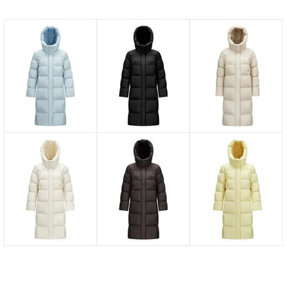 Women Down Jacket - Lightweight Waterproof Winter Coat With Self Heating Lining & Hood