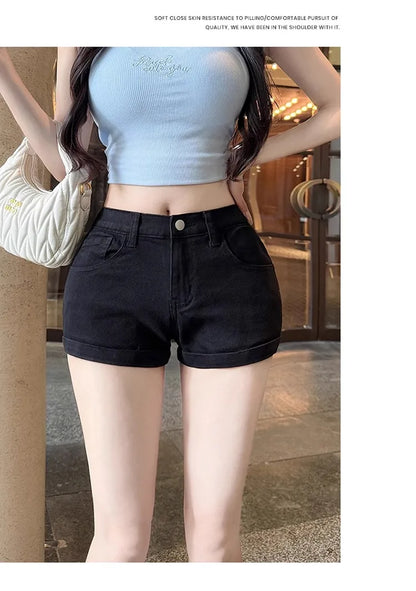 American Sle Hot Girl Low Waist Hip Enhancing Denim orts Women Summer New Slimming Small Size Versatile Hot Pants