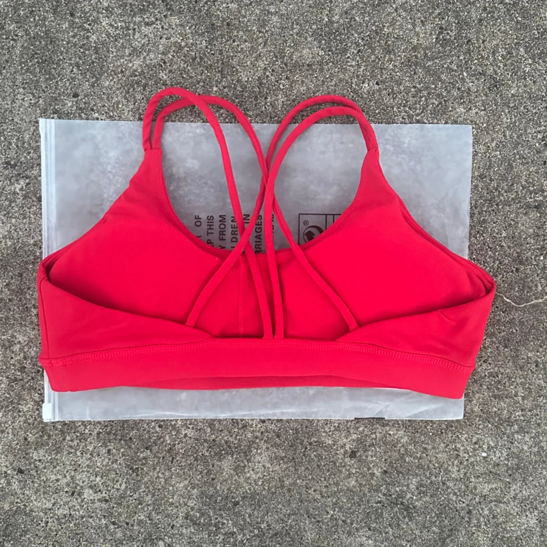 Women Fitness Bra - High Support Cross Back Sports Top With Chest Pad