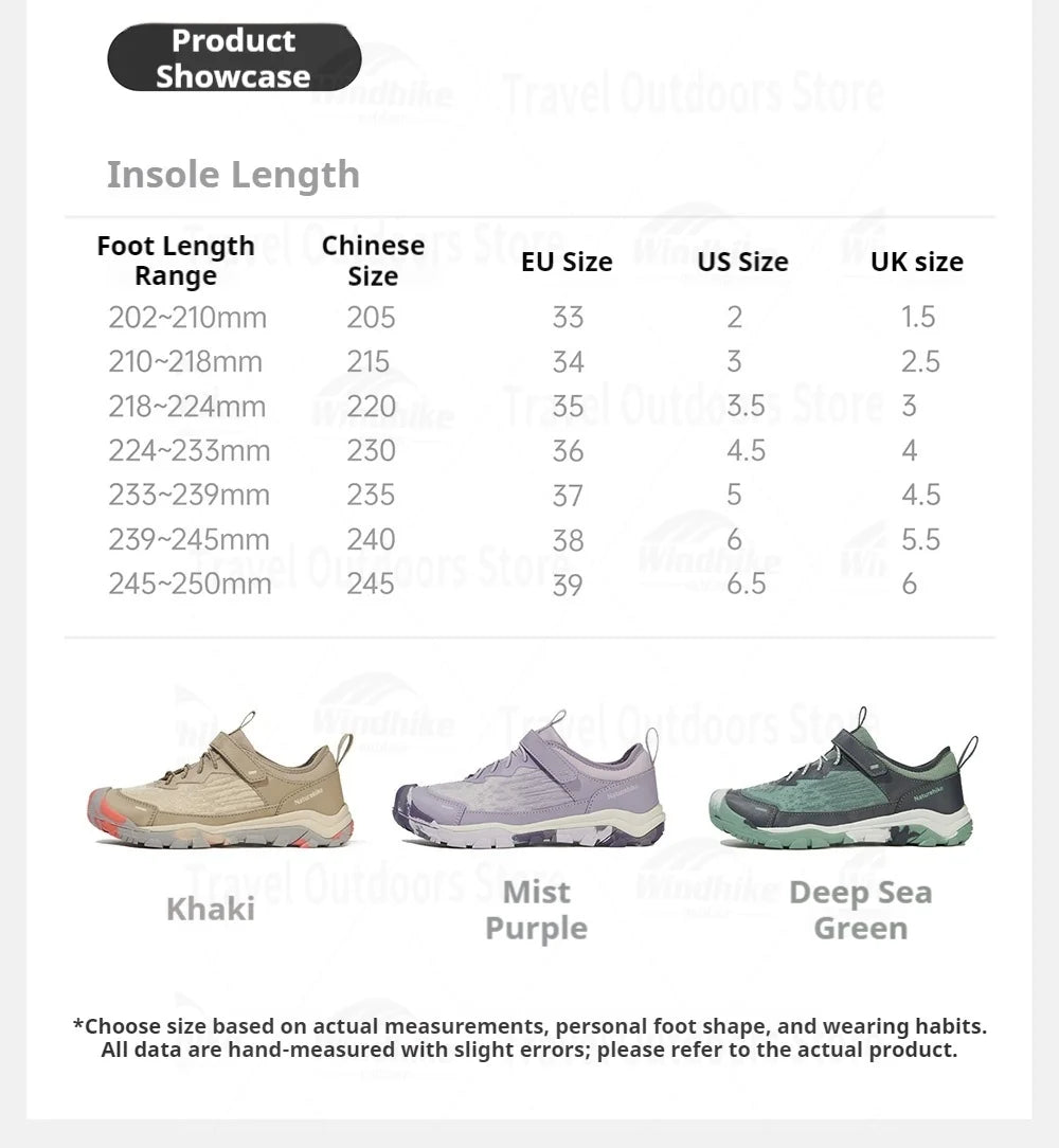 Naturehike Kids' Non-slip Lightweight Hiking Sneakers Anti-Slip Tape Walking Shoes Outdoor Travel Sneakers for River Tracing