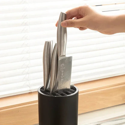 Kitchen Knife Block – Durable Rotating Knife Holder & Plastic Storage Rack