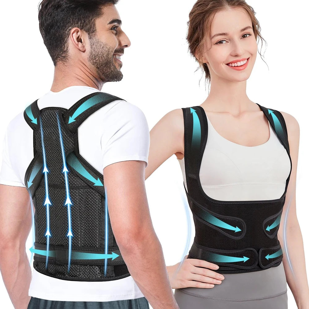Back Brace and Posture Corrector for Women Men, Adjustable & Lightweight - Scoliosis & Hunchback Correction, Relief Back Pain