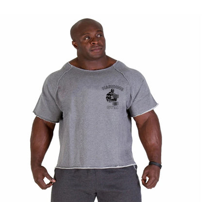 Men's T-shirt Men Running Sport T Shirt Men Loose Fitness Tops Tee Cotton Oversized Training Gym Sport Running Shirts Jersey