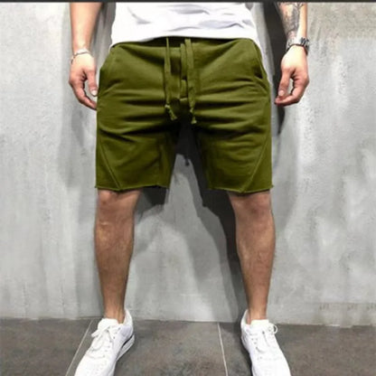 Men's Cargo Shorts – Green Summer Bermuda With Flap Pockets & Drawstring Waist