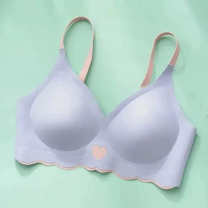 2pcs Womens Seamless Sweet Anti Sagging Bra Girl Thin Brassier Lady Comfort Soft Breathable Bra Student Simple Fashion Underwear