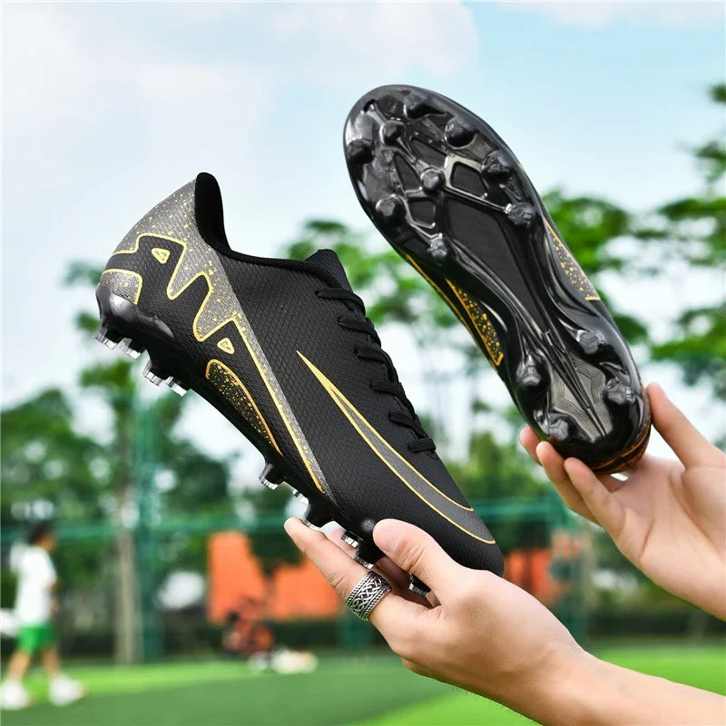 Men Soccer Shoes - Ultralight Football Boots With Long Spikes | Breathable Cleats