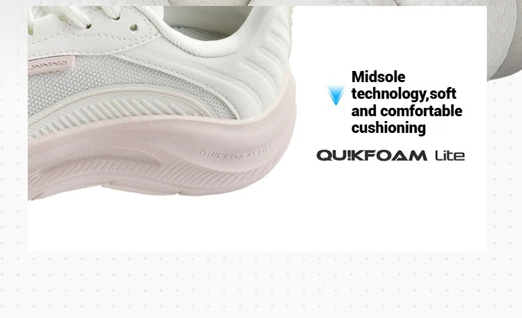 361 Degrees Women's Running Shoes Casual Mesh Anti-slip Lightweight  Trendy Thick-sole Rebond Durable Female Sneakers 682532239