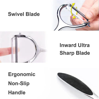 Stainless Steel Peeler - Multi Function Vegetable & Fruit Peeler with Julienne Slicer