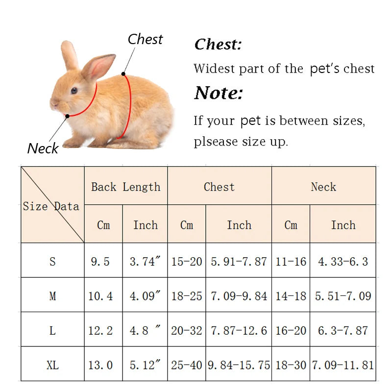 Solid Adjustable Pet Harness and Leash for Rabbit Bunny Cat Ferrets Outdoor Walking Pets Supplies Lapin Accessoires Pour Animaux
