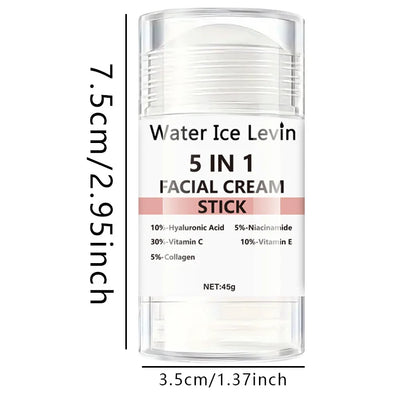 Retinol and Collagen Facial and Neck Care Stick Containing Hyaluronic Acid 5%, Moisturizing and Firming, Locking in Moisture, Day and Night Care, Portable Skin Care
