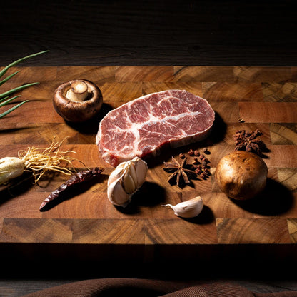 Premium Acacia Cutting Board – Double Sided Wooden Kitchen Chopping Block, Damp Proof & Water Draining