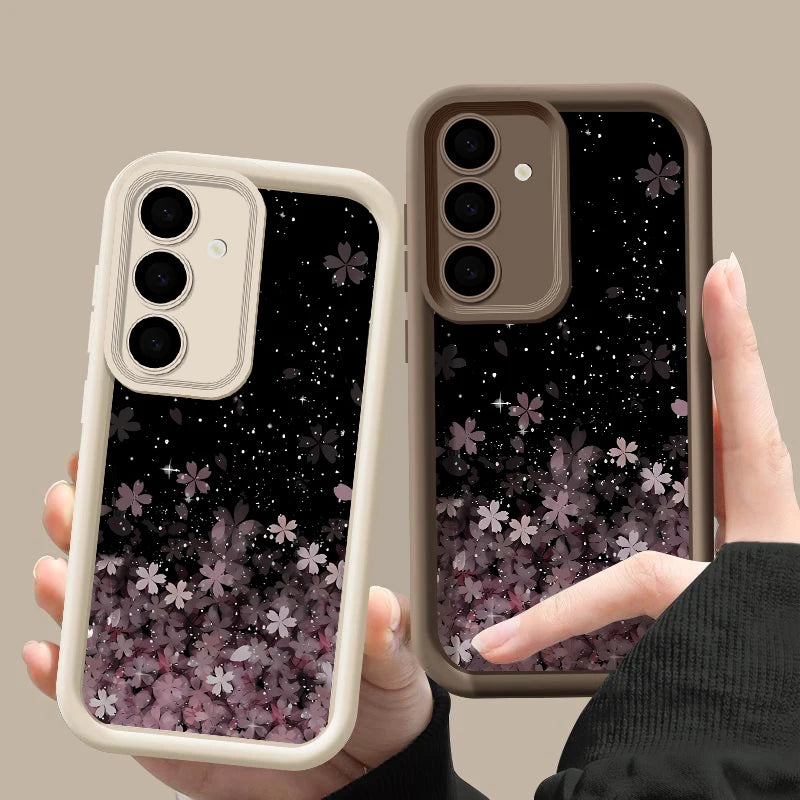 Cherry Blossom Silicone Case For Samsung Galaxy S25 Edge S26 S24 S23 Ultra S24 FE A57 A55 A37 A15 A16 A17 A35 A56 5G TPU Cover