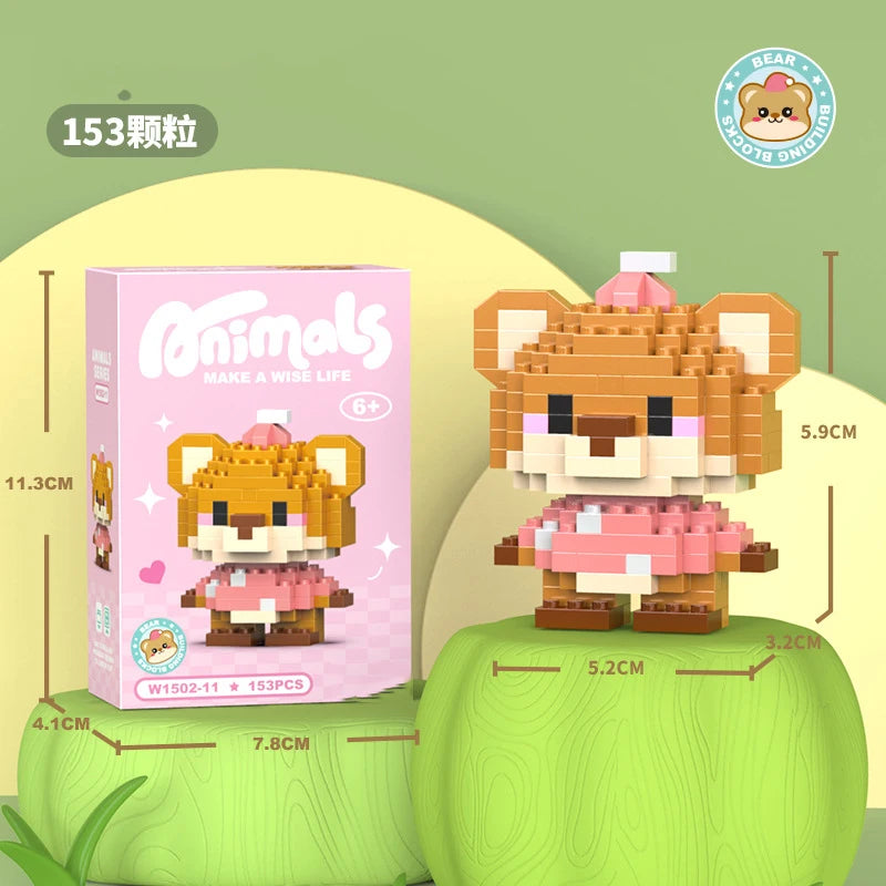 Micro Building Blocks - Creative Animal Brick Set | DIY Mini Construction Toys Kit