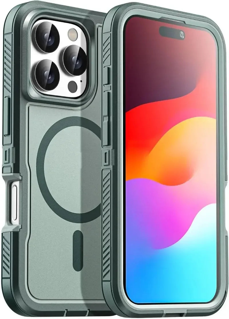 Luxury Ott Magnetic Armor Cases for IPhone 17 16 15 14 Plus 13 12 11 Pro Max Box Shockproof Charging Heavy Duty Protect Cover