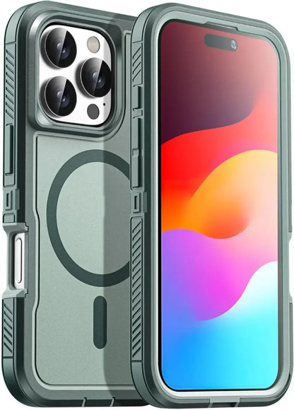 Luxury Ott Magnetic Armor Cases for IPhone 17 16 15 14 Plus 13 12 11 Pro Max Box Shockproof Charging Heavy Duty Protect Cover