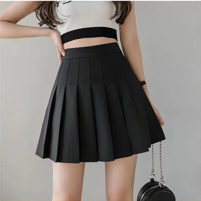 2024 New Sexy Women Pleated Skirts High Waist Summer Vintage Mini Skirts Korean Tennis Student White Designed Dance Skirt